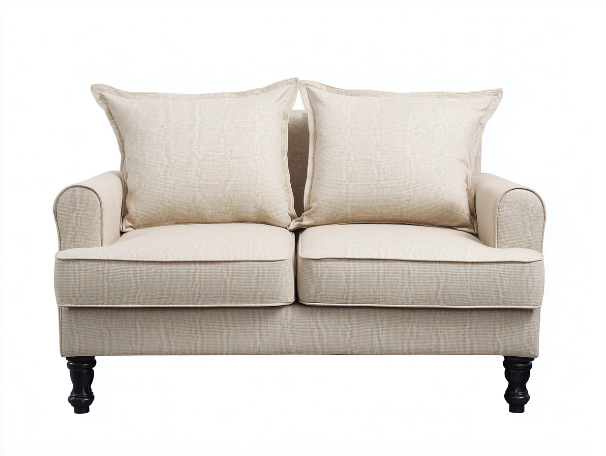 Divano a due posti tessuto 165x90x80 cm - beige - uso soggiorno - design classico-Casagetly