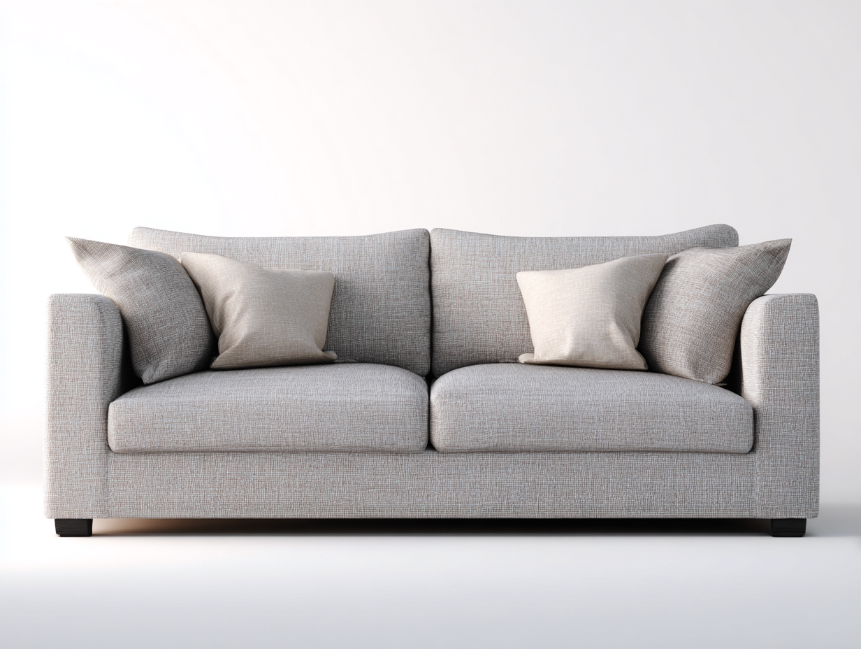 Divano a due posti in tessuto 180x85x80 cm - grigio chiaro - per soggiorno design moderno-Casagetly