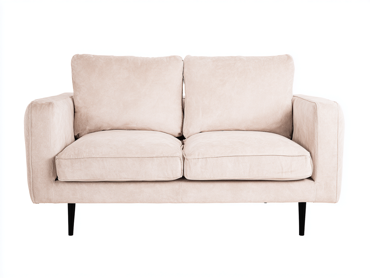 Divano a due posti in tessuto 165x85x82 cm - beige - per soggiorno design moderno-Casagetly