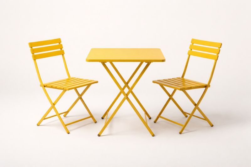 Ensemble de mobilier de jardin en acier revêtu de poudre