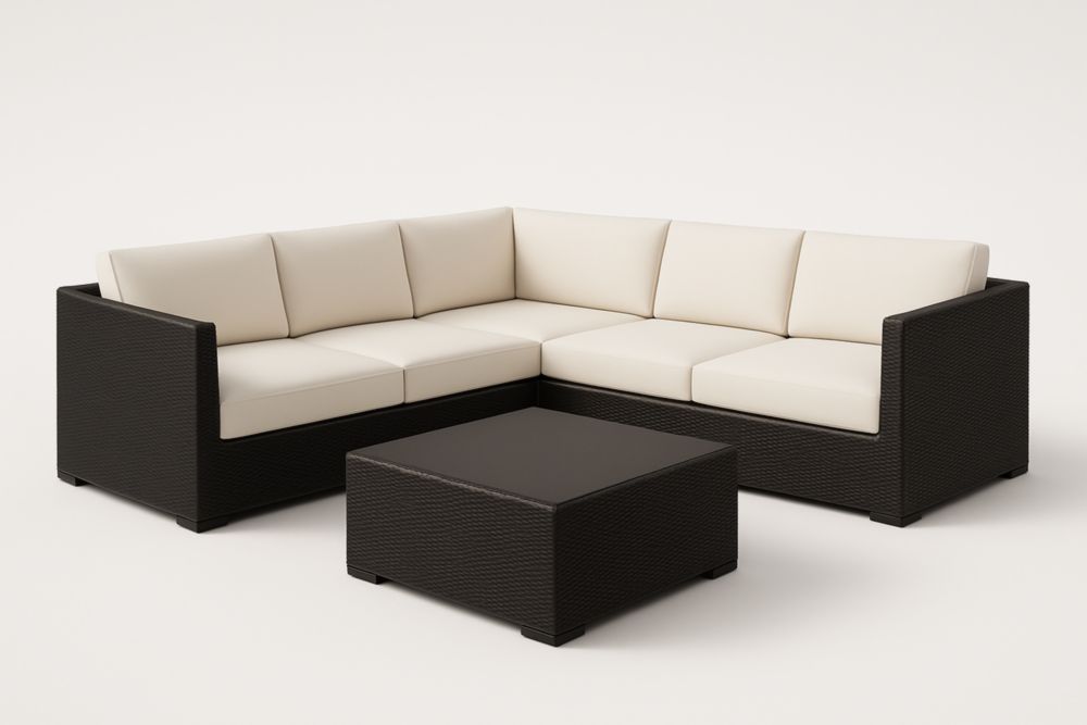 Salon de jardin en résine tressée avec coussins amovibles