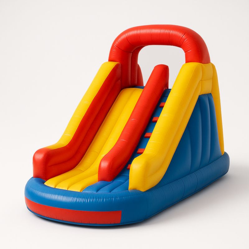 Toboggan Gonflable Double pour Enfants en PVC Bleu/Rouge/Jaune
