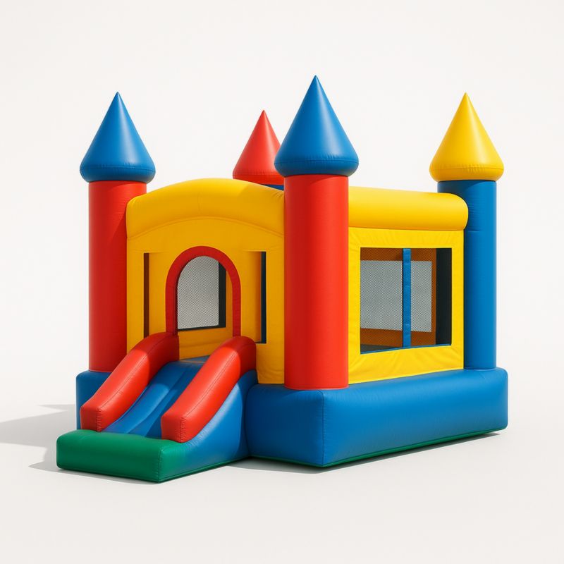 Château Gonflable Enfant avec Toboggan PVC Multicolore