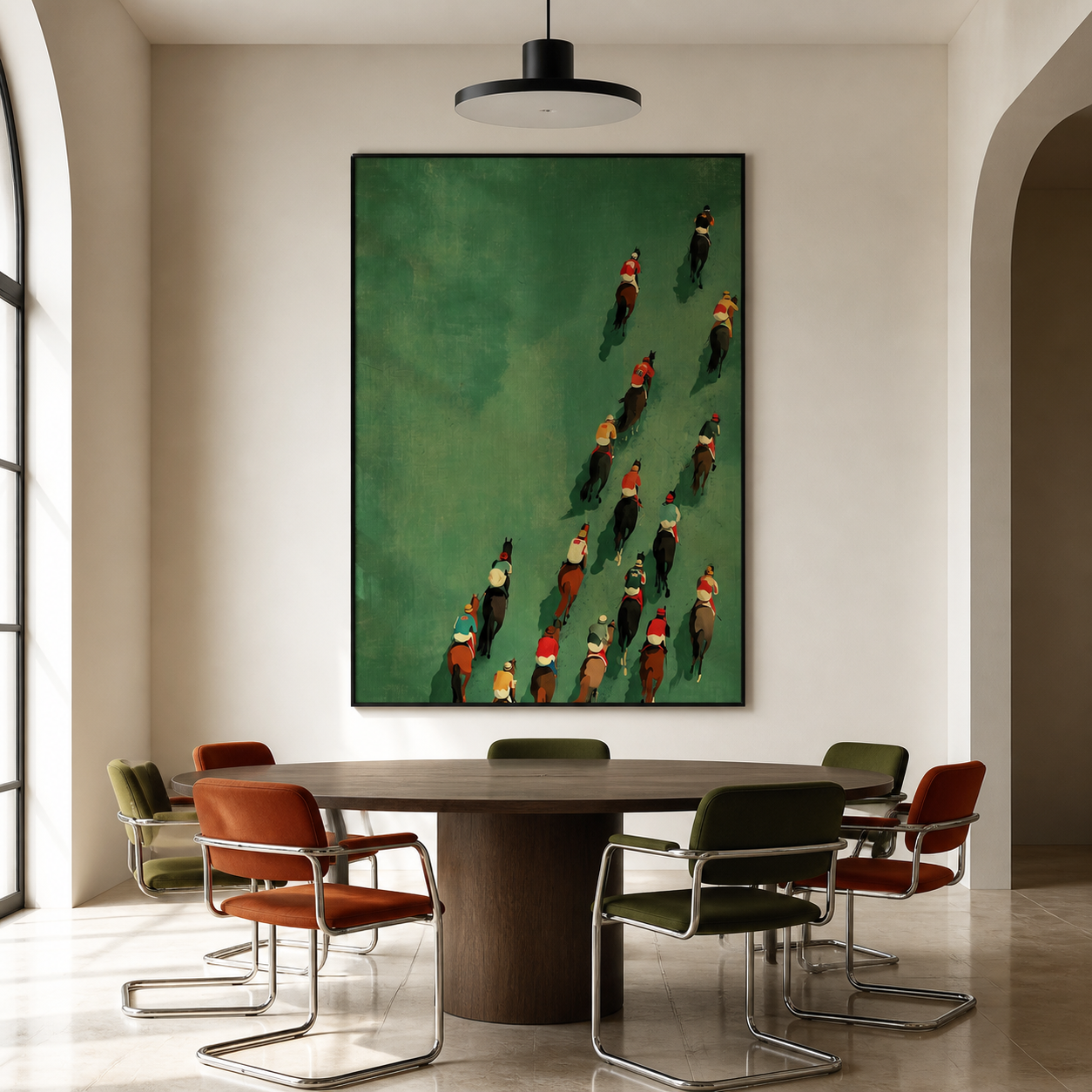 Horse Race Spectrum - Vintage Emerald Green Equestrian Aerial Canvas