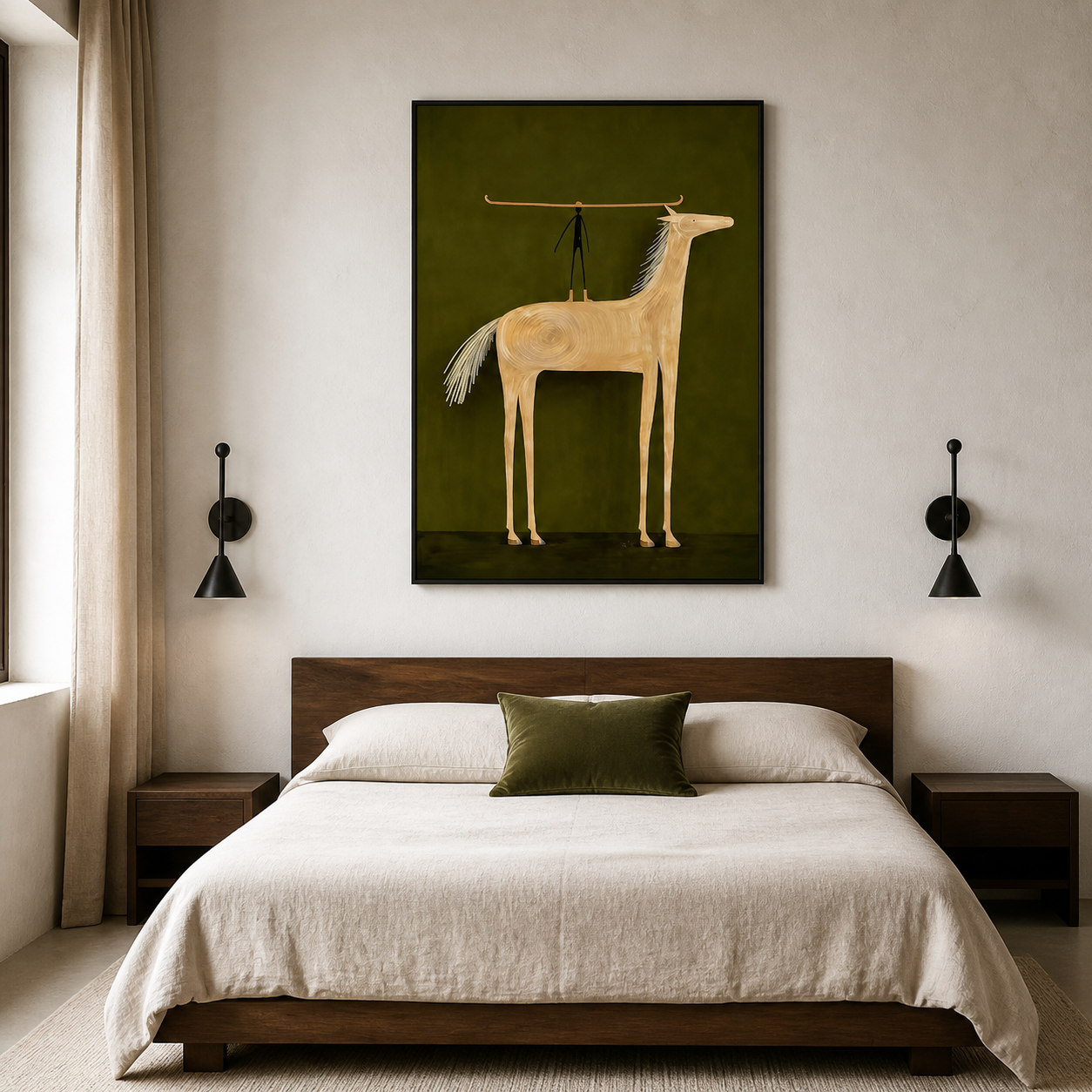 Whimsical Balance - Minimalist Equestrian & Rider Canvas