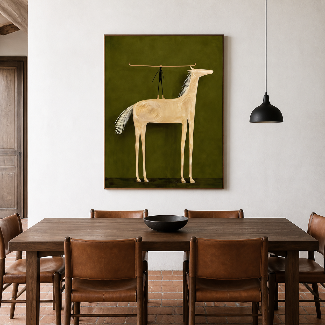 Whimsical Balance - Minimalist Equestrian & Rider Canvas