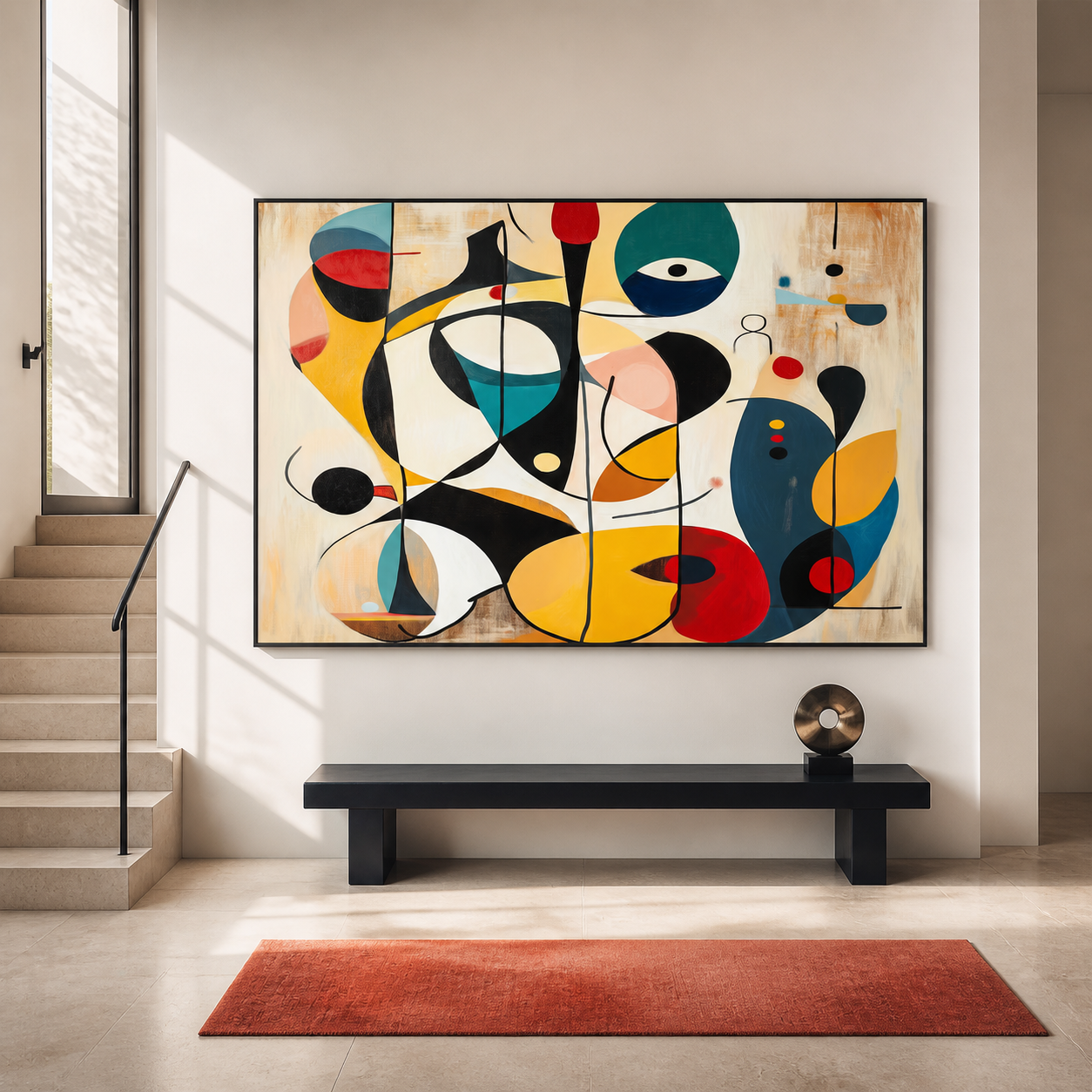 Chroma Play - Mid-Century Abstract Geometric & Eye Motif Art