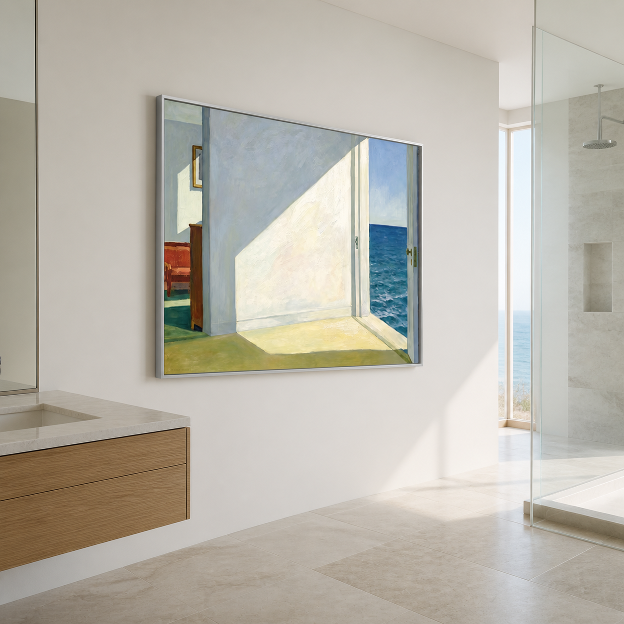 Coastal Horizon - Sunlight & Open Door to Ocean Canvas