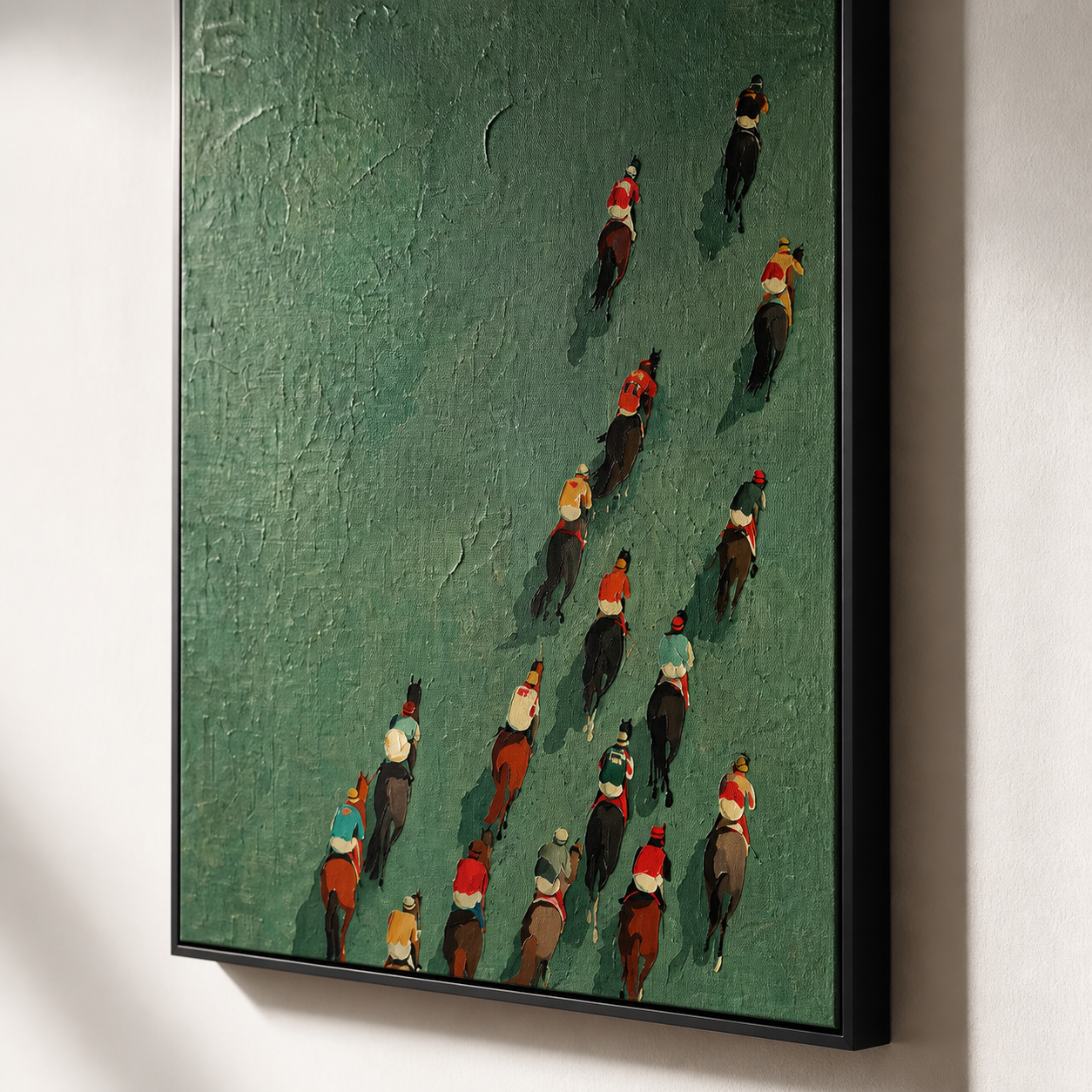 Horse Race Spectrum - Vintage Emerald Green Equestrian Aerial Canvas