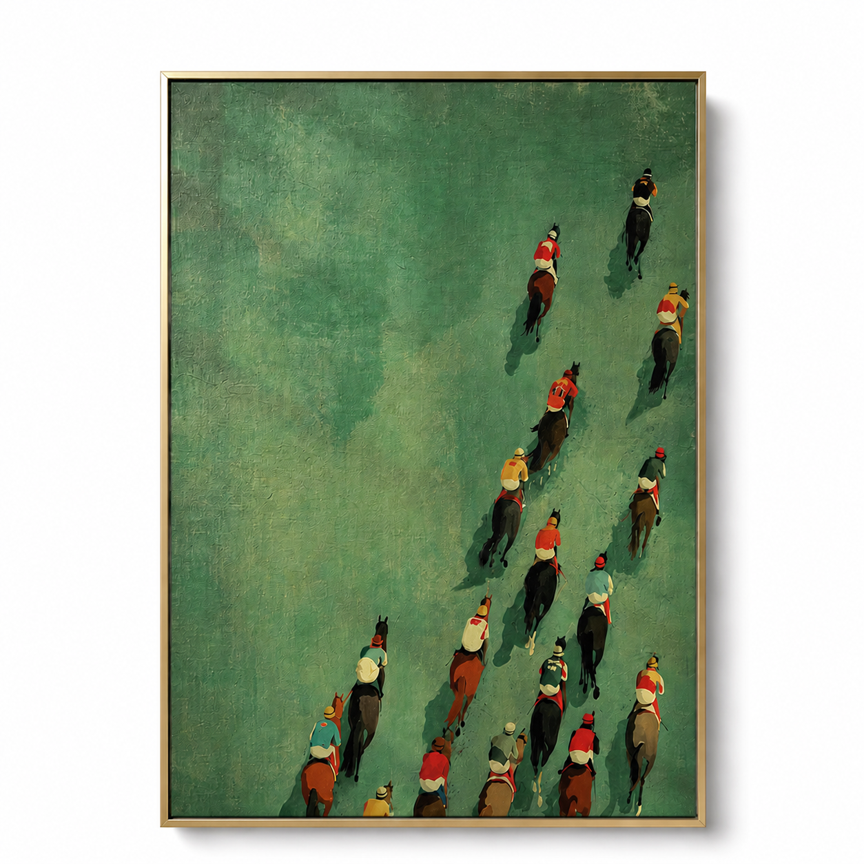 Horse Race Spectrum - Vintage Emerald Green Equestrian Aerial Canvas