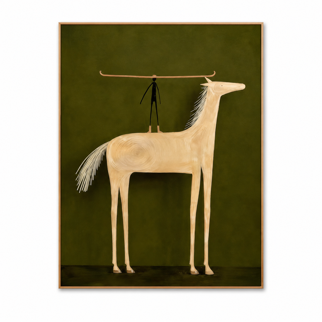 Whimsical Balance - Minimalist Equestrian & Rider Canvas
