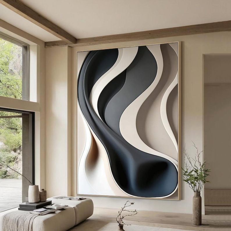 Obsidian Waves-3D Textured Wall Art