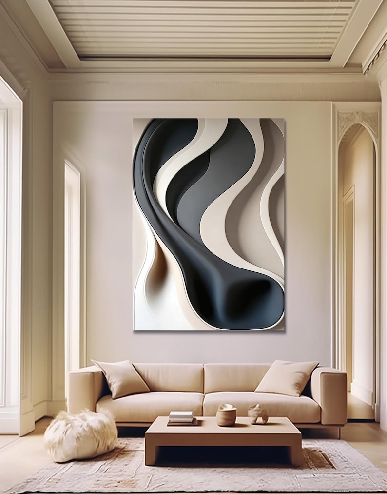 Obsidian Waves-3D Textured Wall Art