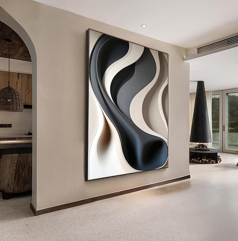 Obsidian Waves-3D Textured Wall Art