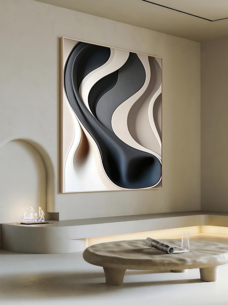 Obsidian Waves-3D Textured Wall Art