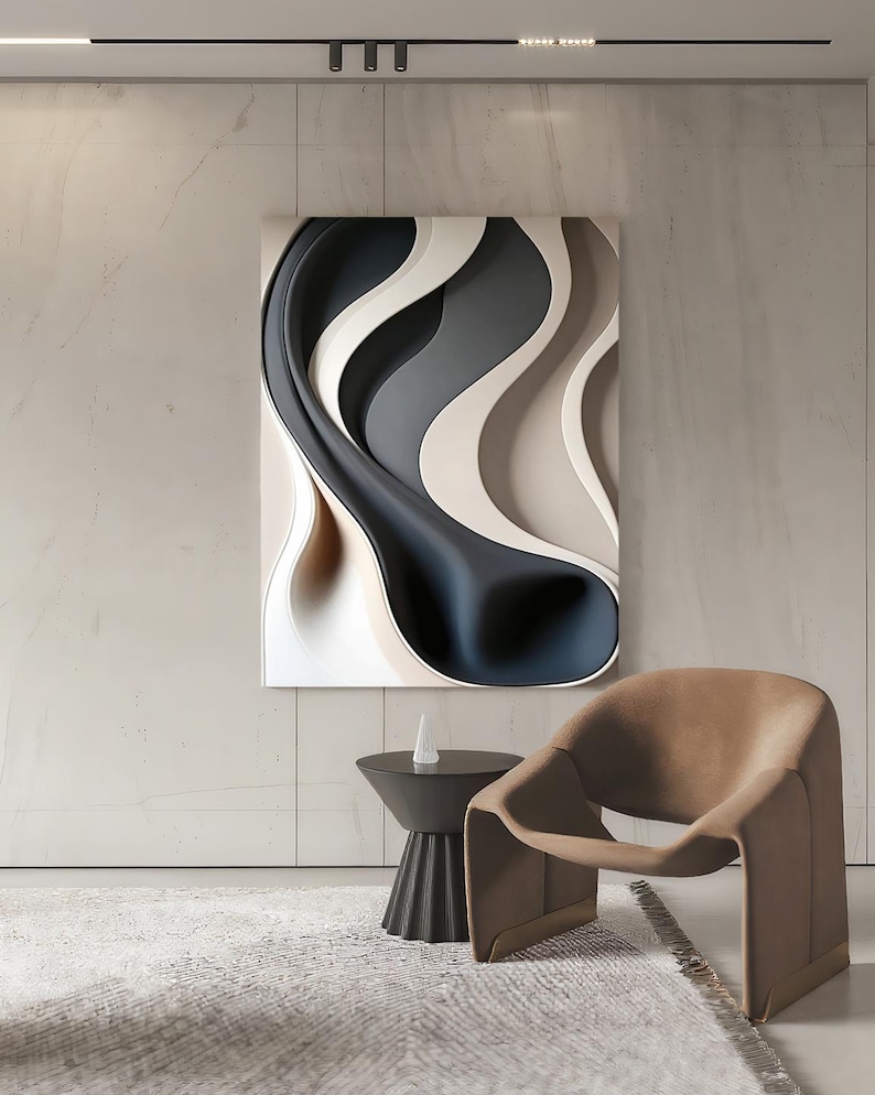 Obsidian Waves-3D Textured Wall Art