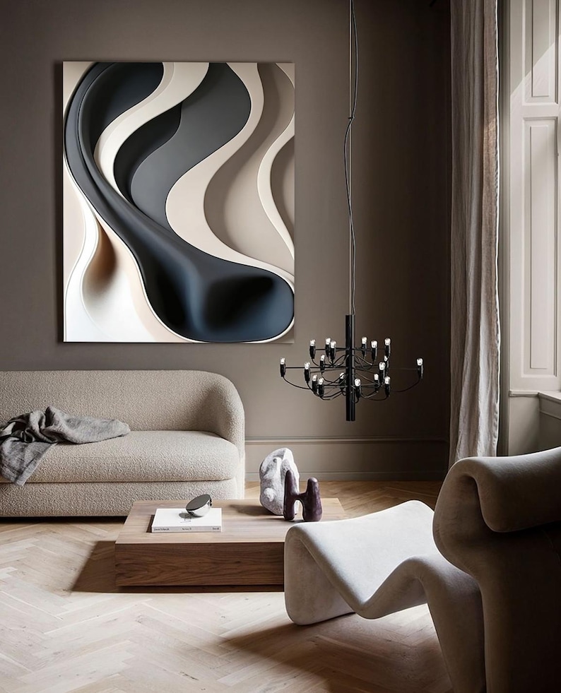 Obsidian Waves-3D Textured Wall Art