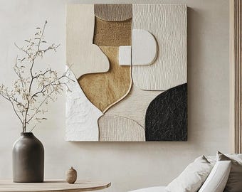 Golden Muse – Large Textured Abstract Figure Wall Art