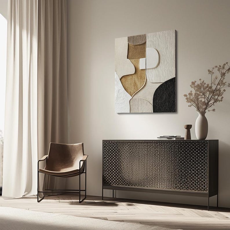 Golden Muse – Large Textured Abstract Figure Wall Art