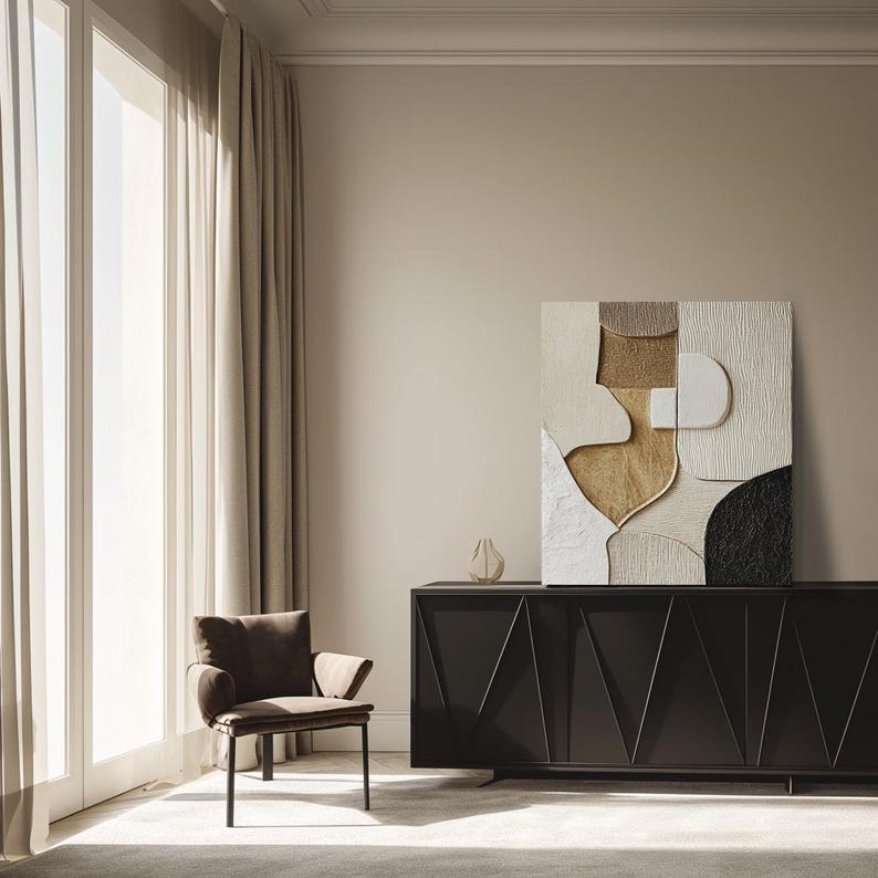 Golden Muse – Large Textured Abstract Figure Wall Art