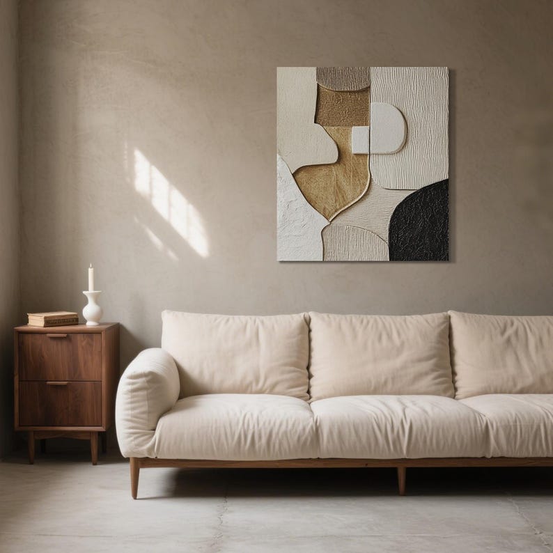 Golden Muse – Large Textured Abstract Figure Wall Art