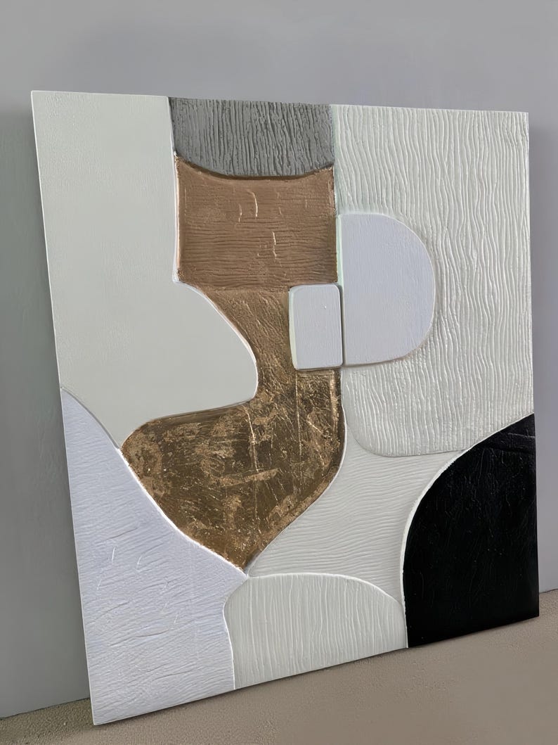 Golden Muse – Large Textured Abstract Figure Wall Art