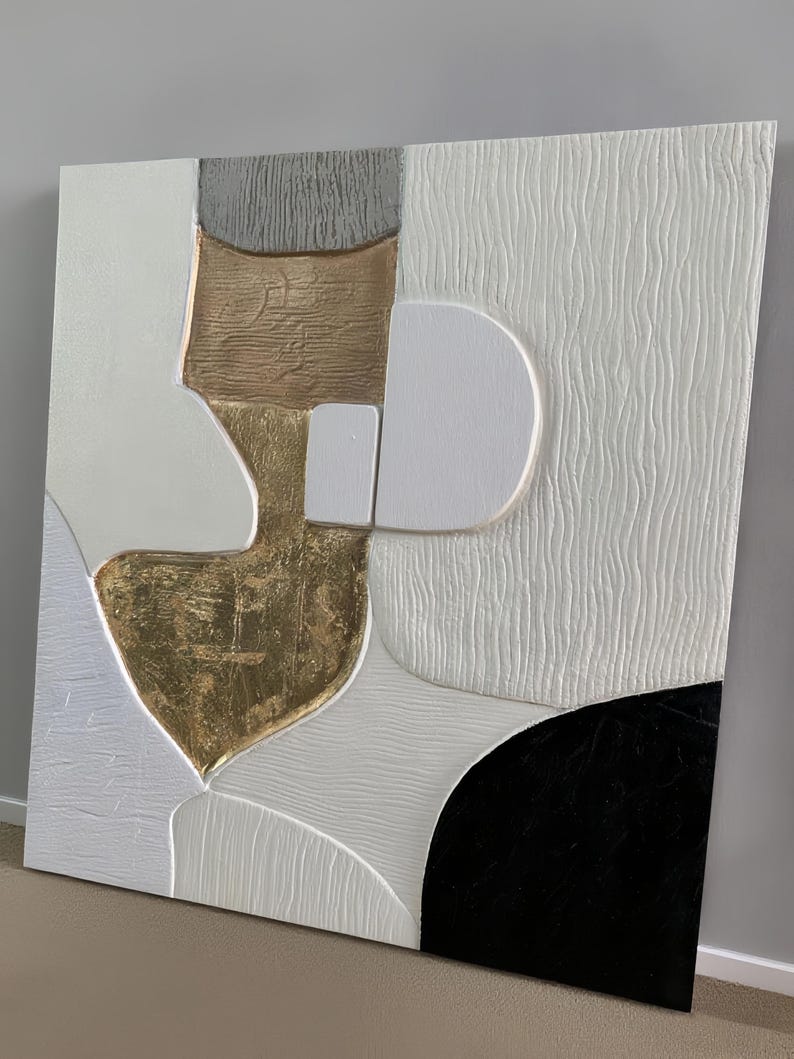 Golden Muse – Large Textured Abstract Figure Wall Art