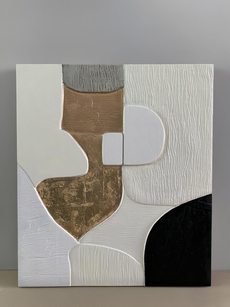 Golden Muse – Large Textured Abstract Figure Wall Art