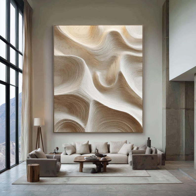 Whisper of Dunes – Large Textured Abstract Wall Art