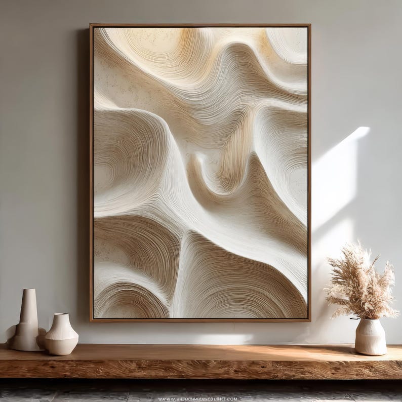 Whisper of Dunes – Large Textured Abstract Wall Art