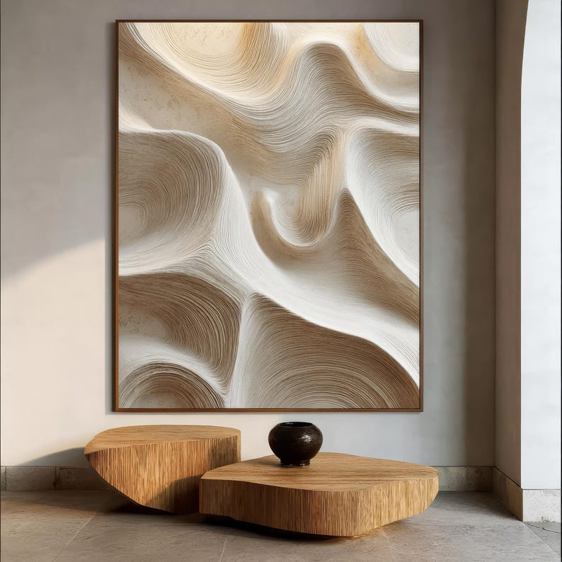Whisper of Dunes – Large Textured Abstract Wall Art