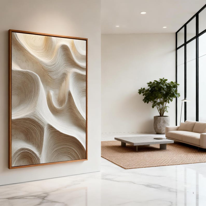 Whisper of Dunes – Large Textured Abstract Wall Art