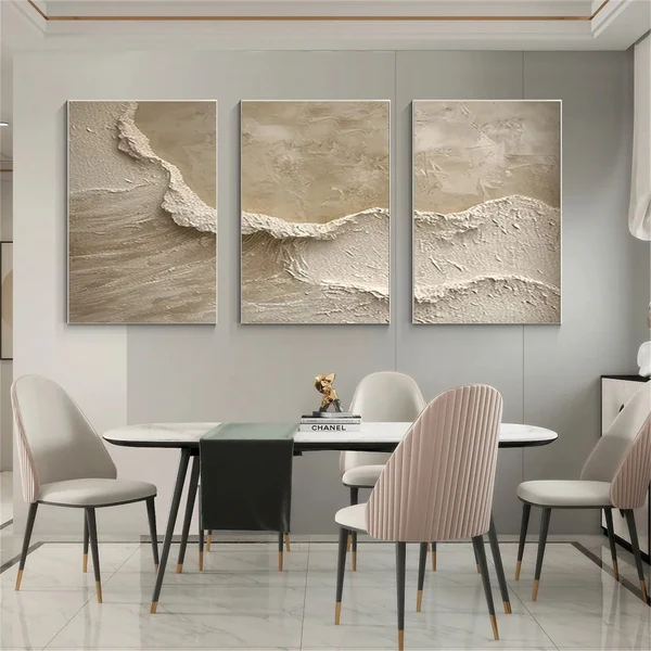 3D Beige Wave Painting