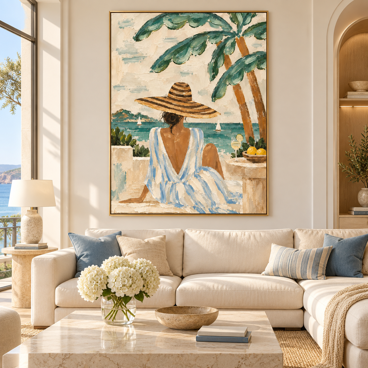 [Copy]Golden Horizon - Modern Sunset Landscape Heavy Impasto Canvas Art