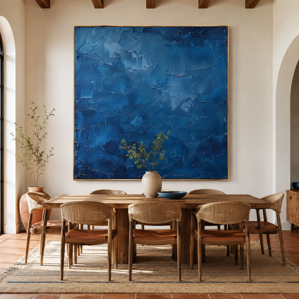 Sapphire Abyss - Cobalt Blue Heavy Textured Abstract Painting