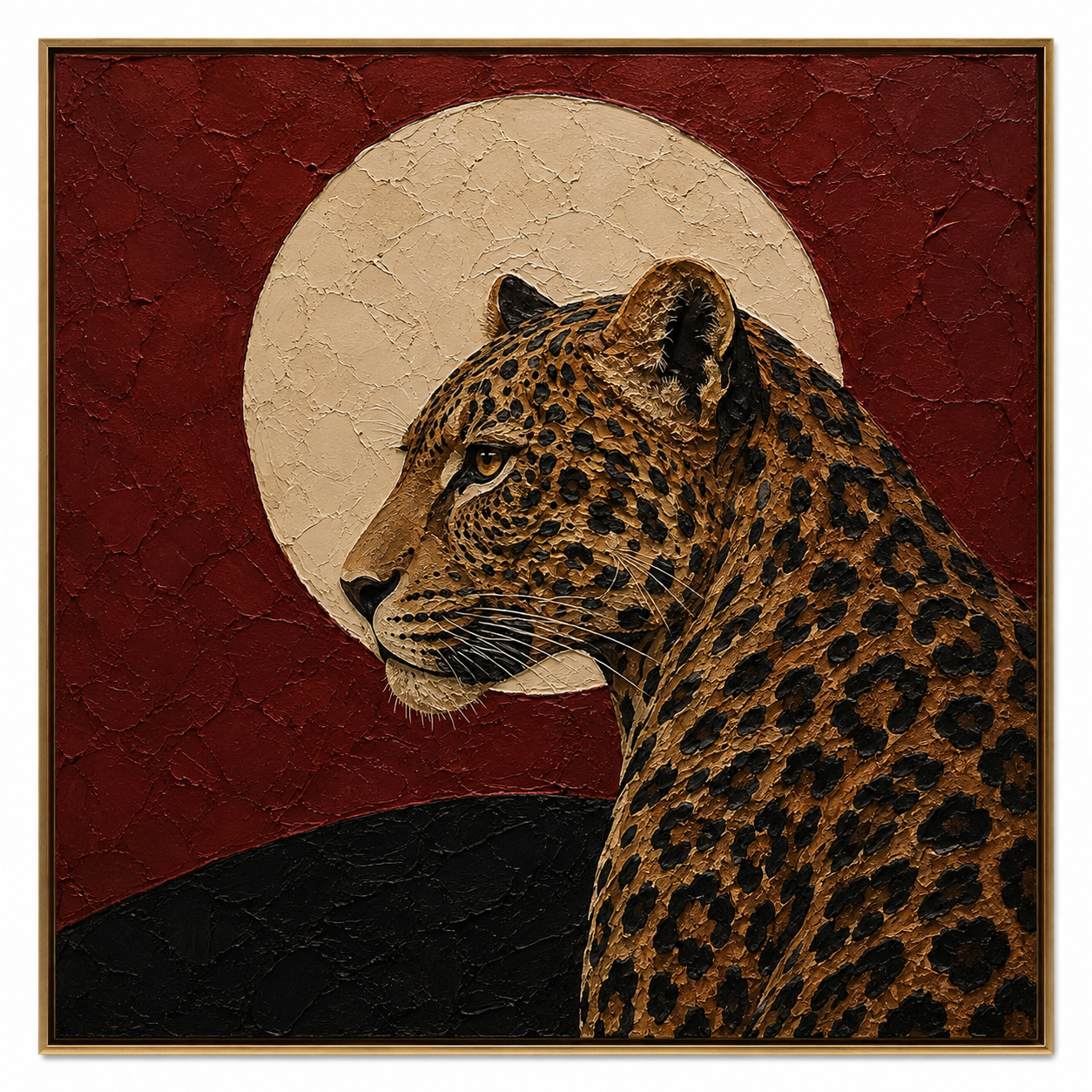 Lunar Shadow - Leopard in Full Moon Painting