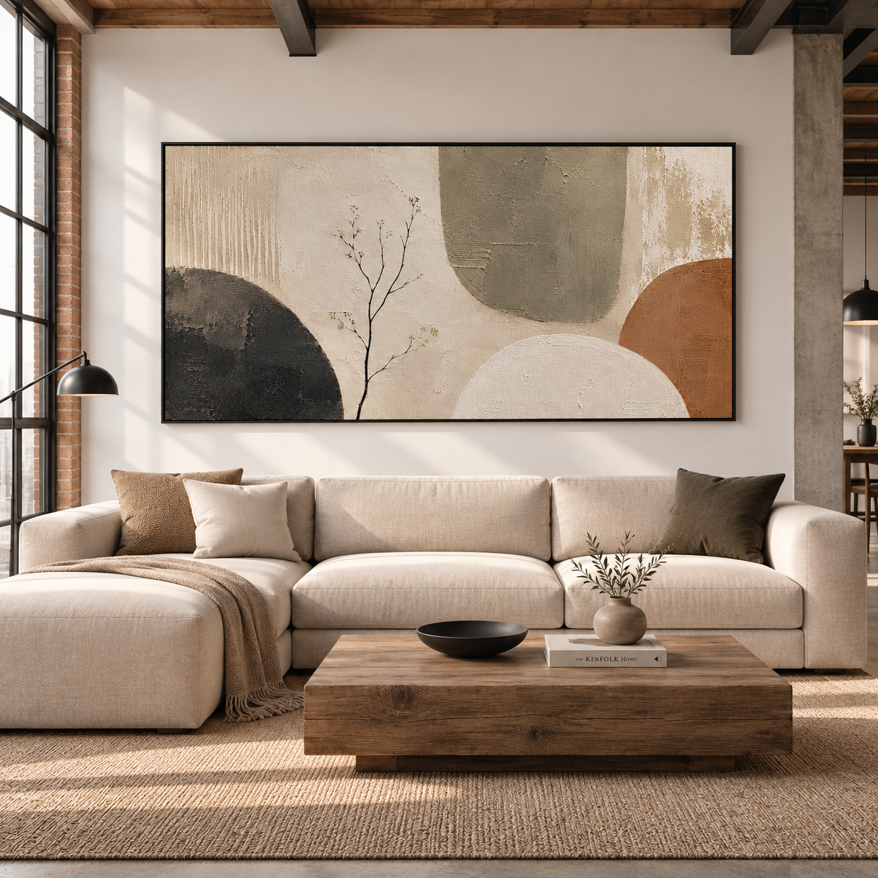 Geometric Harmony - Earthy Minimalist Abstract Color Block Canvas Art