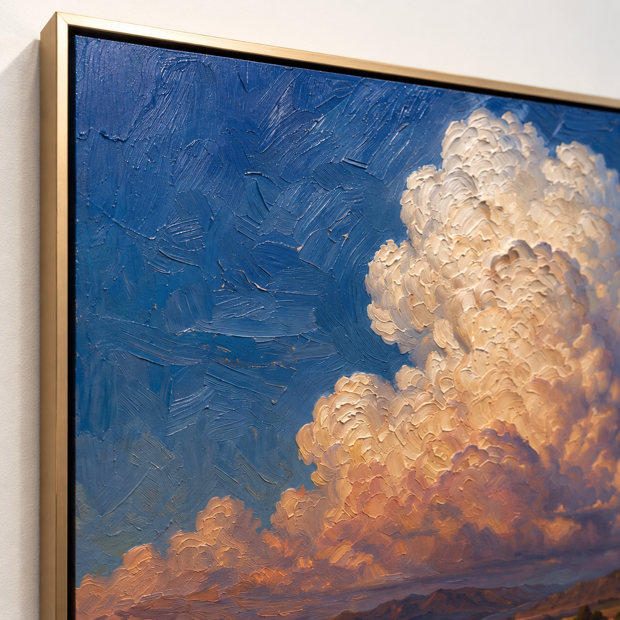 Horizon Serenity - Dramatic Cumulus Cloud & Desert Landscape Canvas