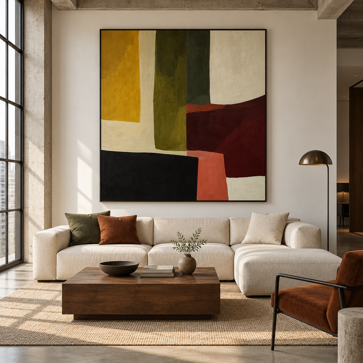 Color Block Equilibrium - Modern Abstract Color Field Impasto Canvas