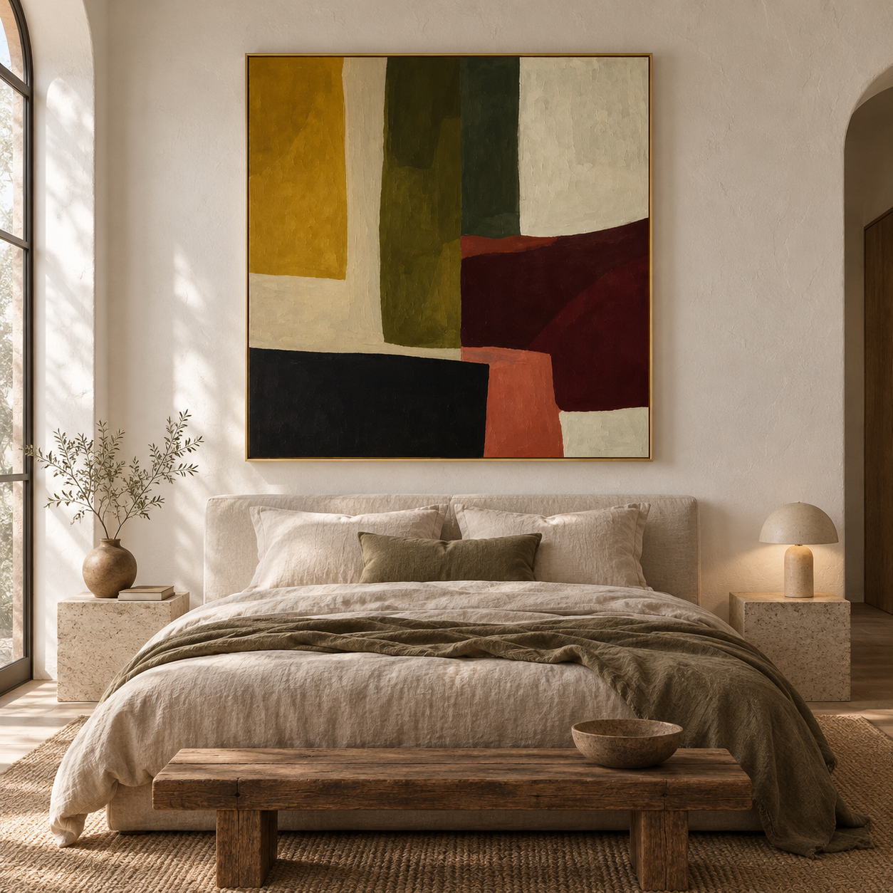 Color Block Equilibrium - Modern Abstract Color Field Impasto Canvas