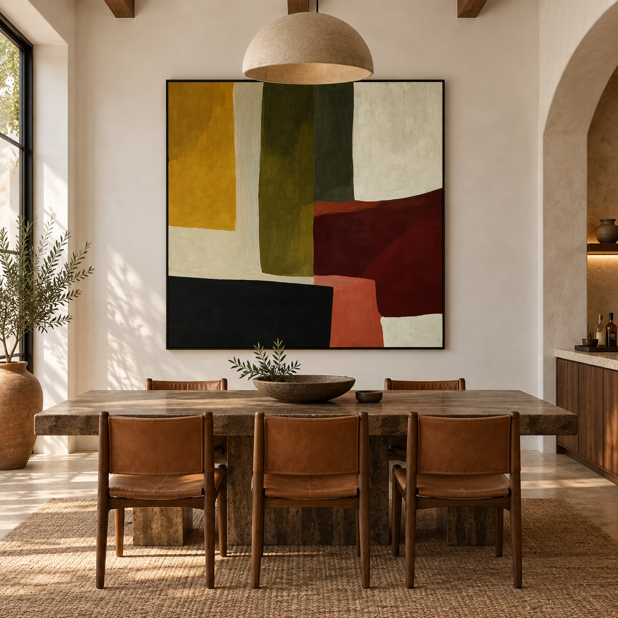 Color Block Equilibrium - Modern Abstract Color Field Impasto Canvas