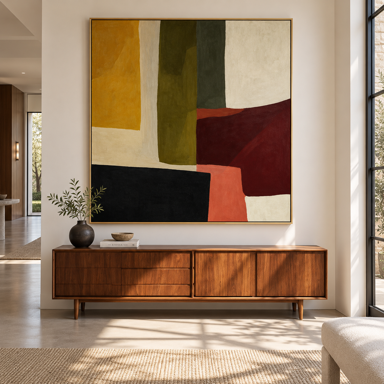 Color Block Equilibrium - Modern Abstract Color Field Impasto Canvas