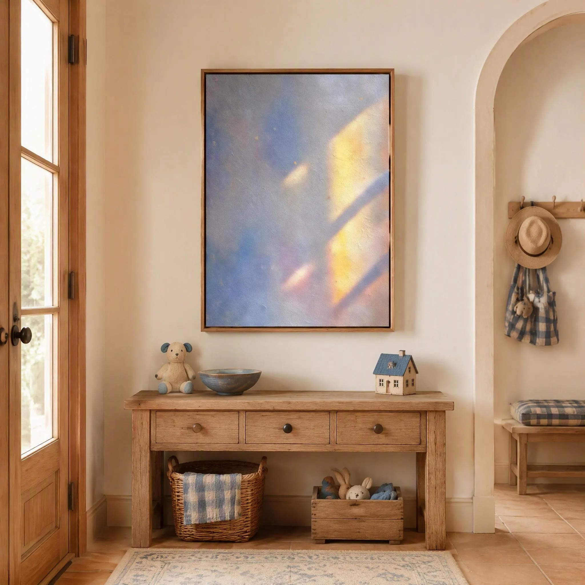 Dreamy Pastel Texture Canvas Painting | Contemporary Abstract Artwork