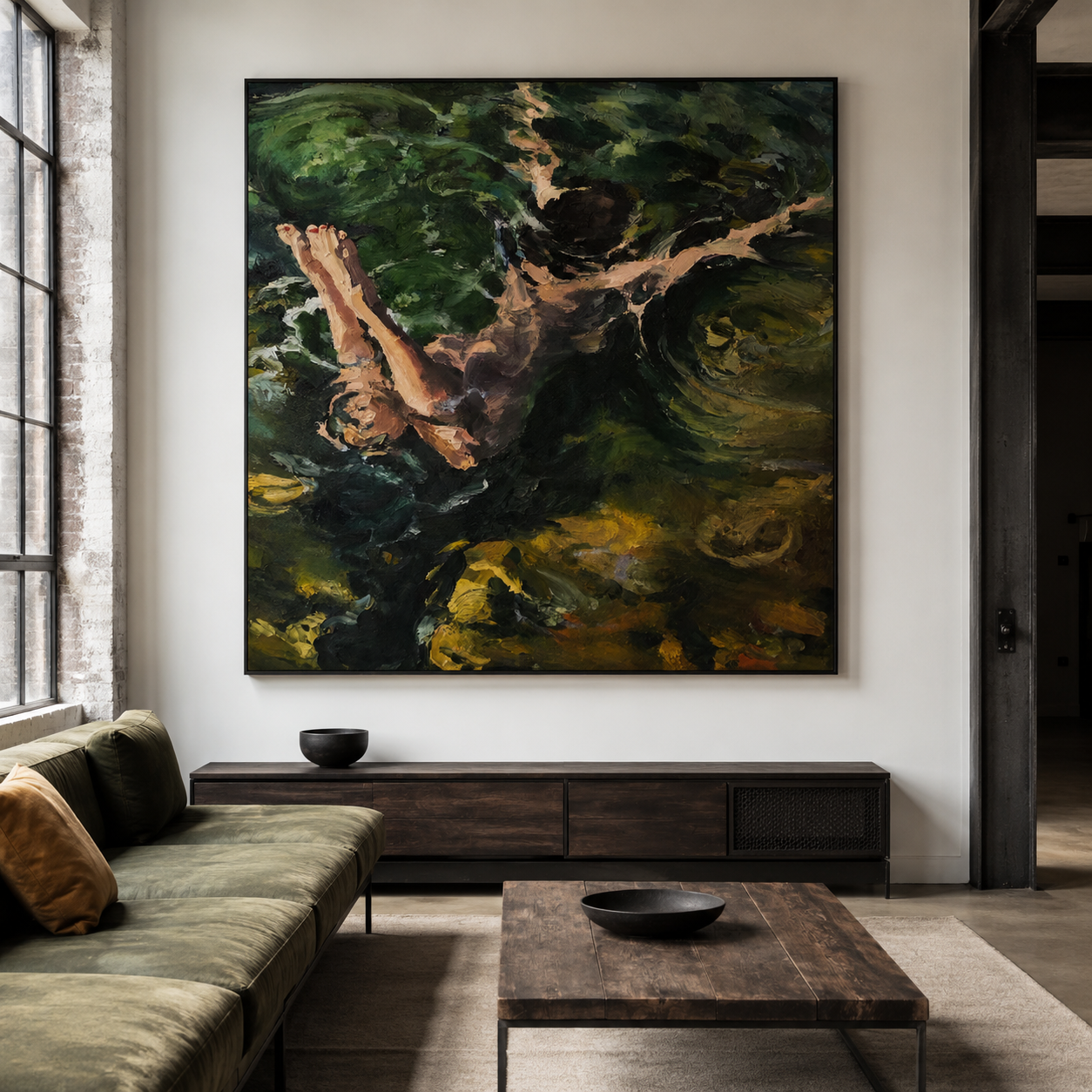 Enchanted Tree Tunnel Over Water Landscape Canvas Wall Art