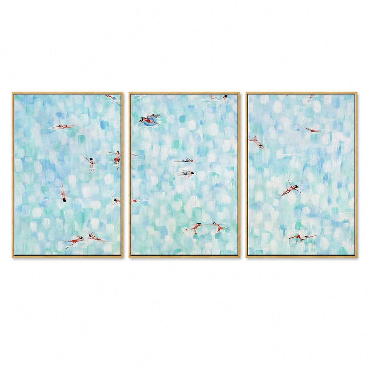 Poolside Leisure - Mint Blue Swimmers 3-Piece Canvas Set
