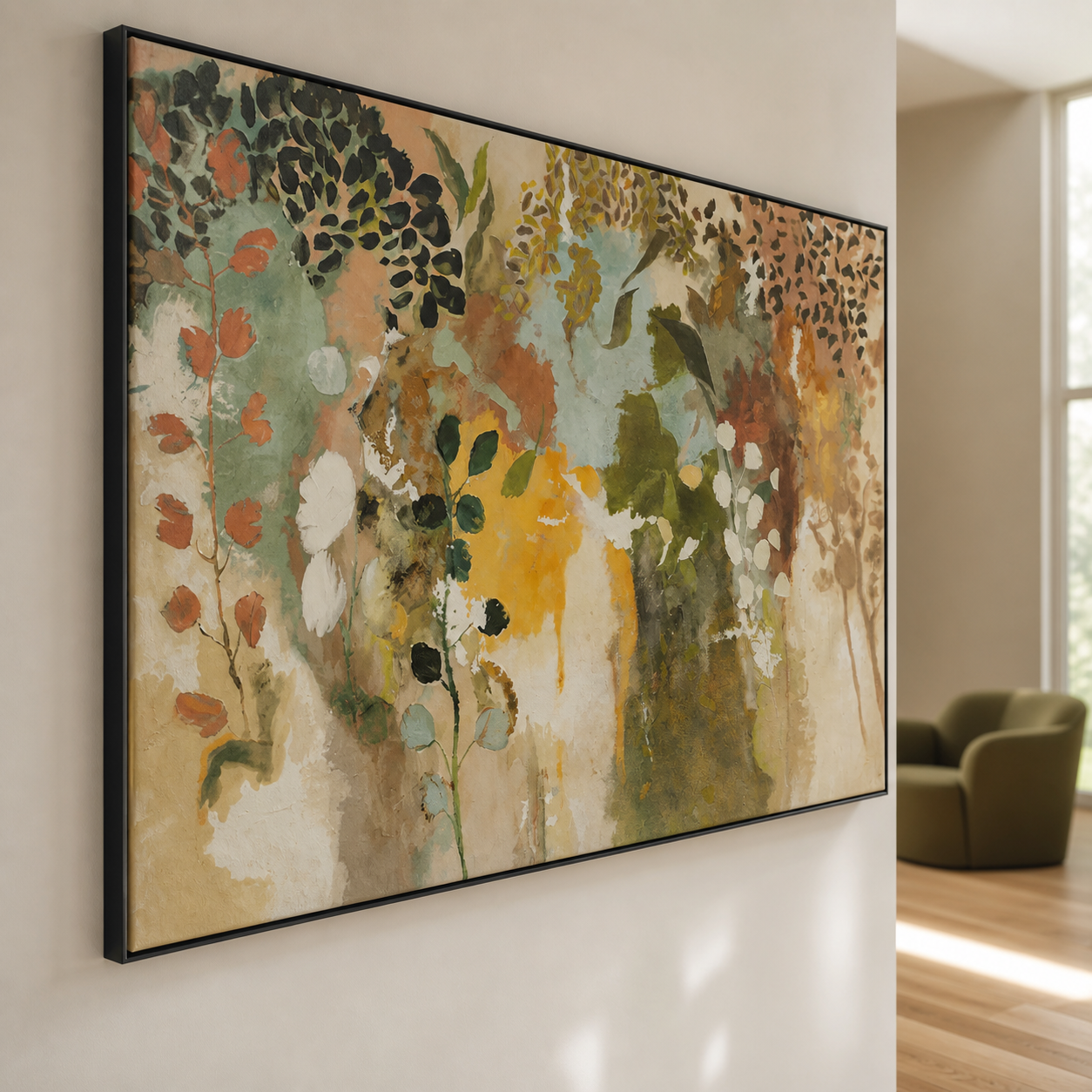 Whispering Woodland - Abstract Botanical Forest Oil Painting