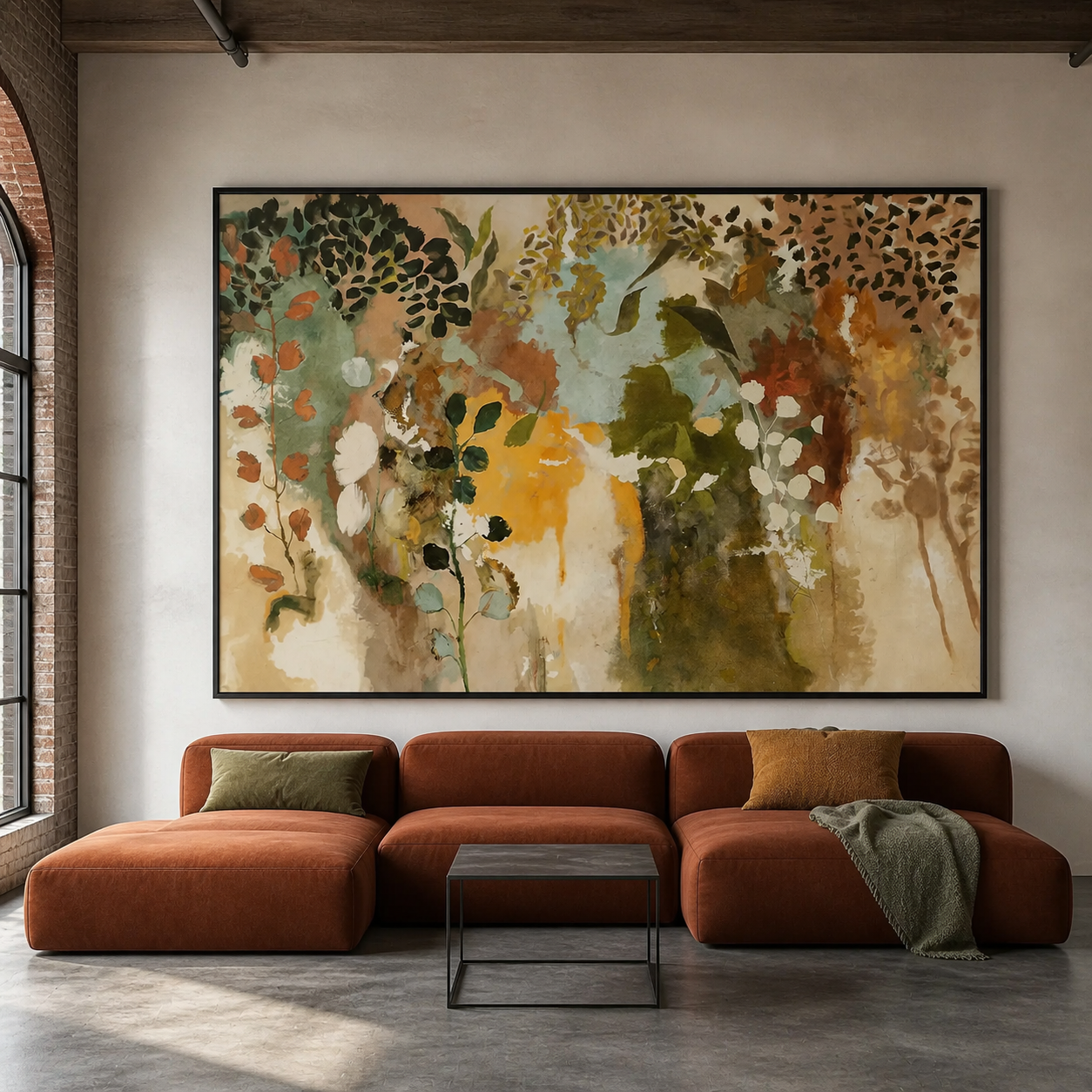 Whispering Woodland - Abstract Botanical Forest Oil Painting