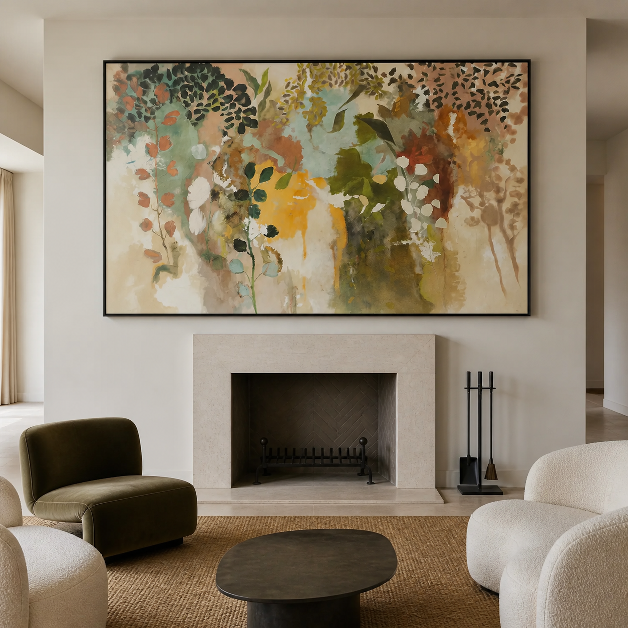 Whispering Woodland - Abstract Botanical Forest Oil Painting