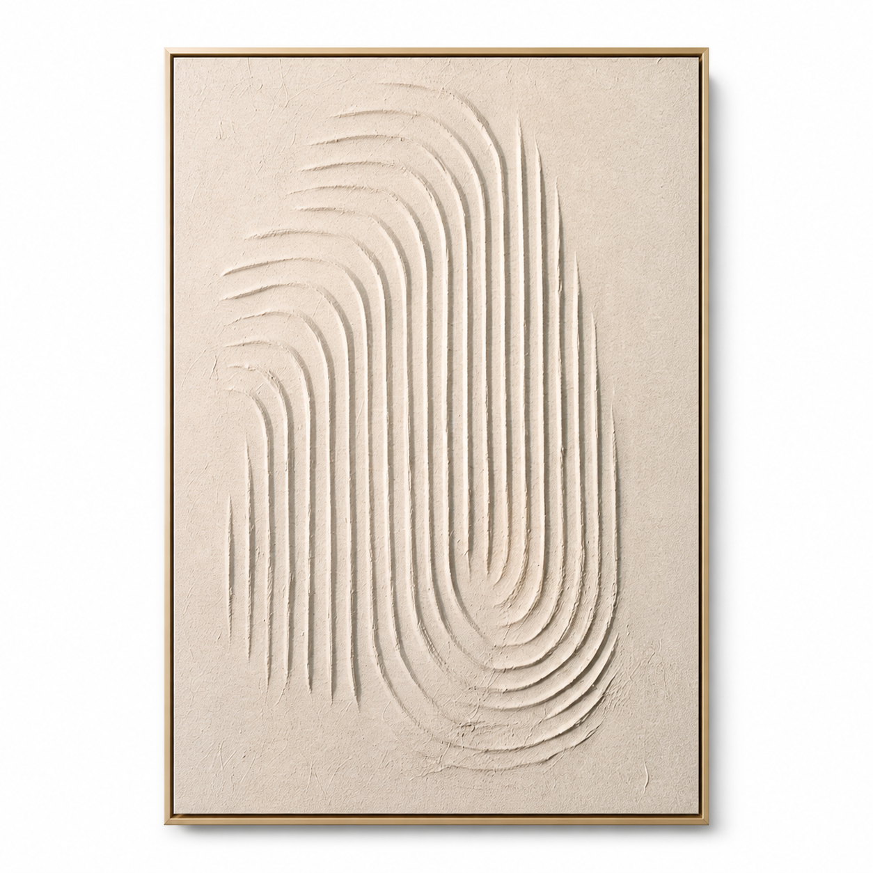 Minimalist Arch - Cream Wabi-Sabi Textured Plaster Canvas Art