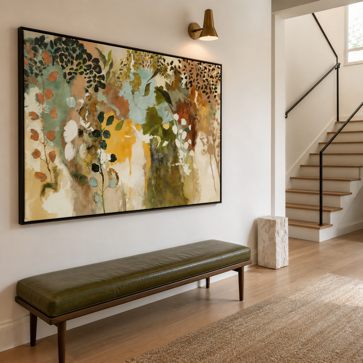 Whispering Woodland - Abstract Botanical Forest Oil Painting